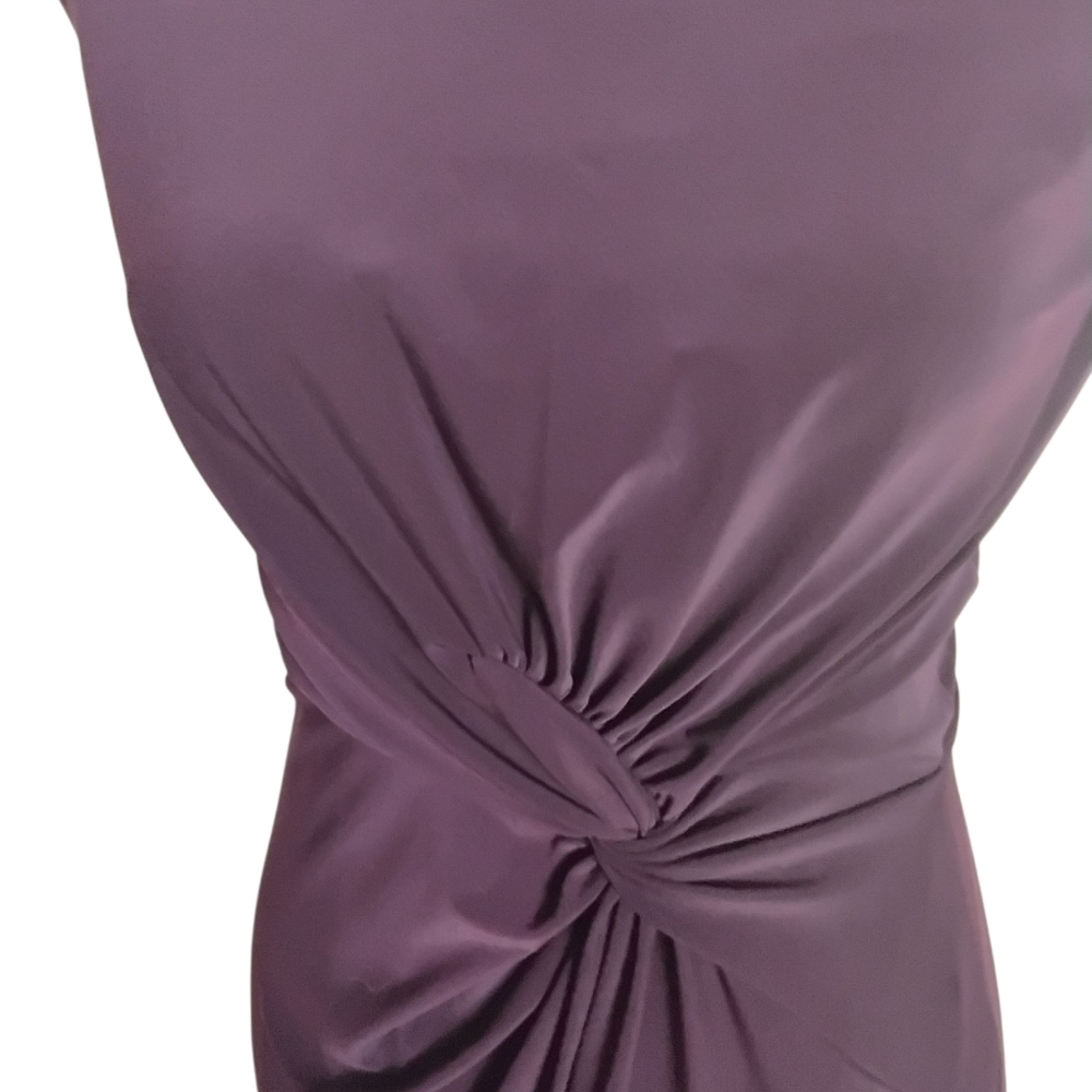 Lauren Ralph Lauren Women's 6 Raisin Cap Sleeve Ruching Pull-on Midi Dress - Picture 4 of 7